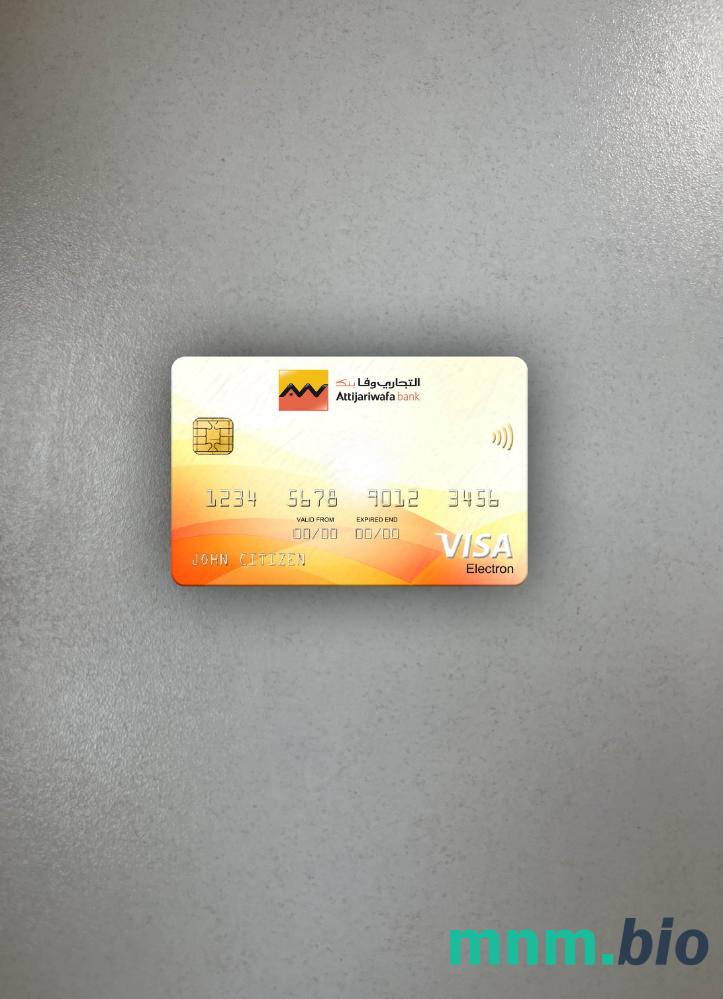 Senegal Attijariwafa bank visa karta elektronowa wygląd fotograficzny skan PSD + zdjęcie